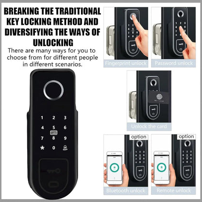 Smart Outdoor Gate Lock with Fingerprint Access & WiFi App Control – Waterproof Design
