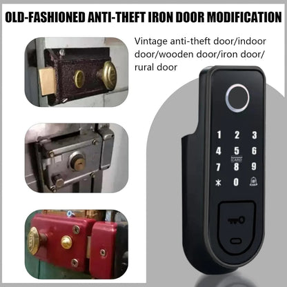 Smart Outdoor Gate Lock with Fingerprint Access & WiFi App Control – Waterproof Design